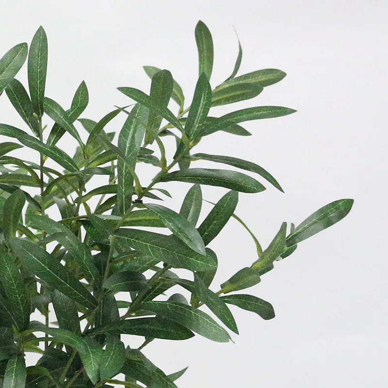 Flone Simulation Olive Branch Artificial Green Plant Leaves Artificial Flowers Branch For Home Wedding Party Decor (13)