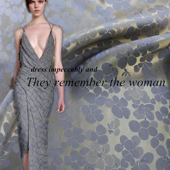 

100cm*114cm Soft Evening Gowns Material Silk Jacquard Fabrics Lilac