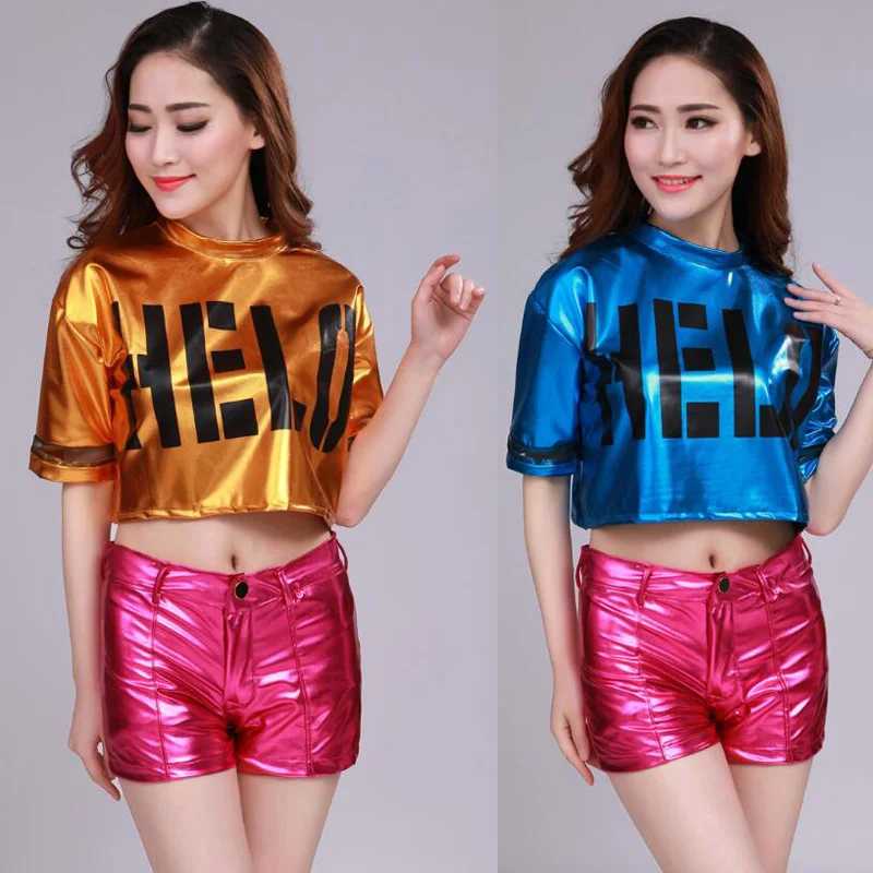 Nightclub Ds Woman Jazz Dance Clothing S Ultra Short Gold Hip Jazz Dance Clothing S Ultra Short