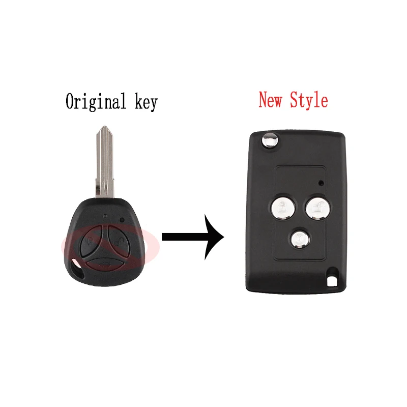 

3Buttons Modify Flip Folding Remote Car Key Replacement Case FOB For Lada New Style or Original key optional