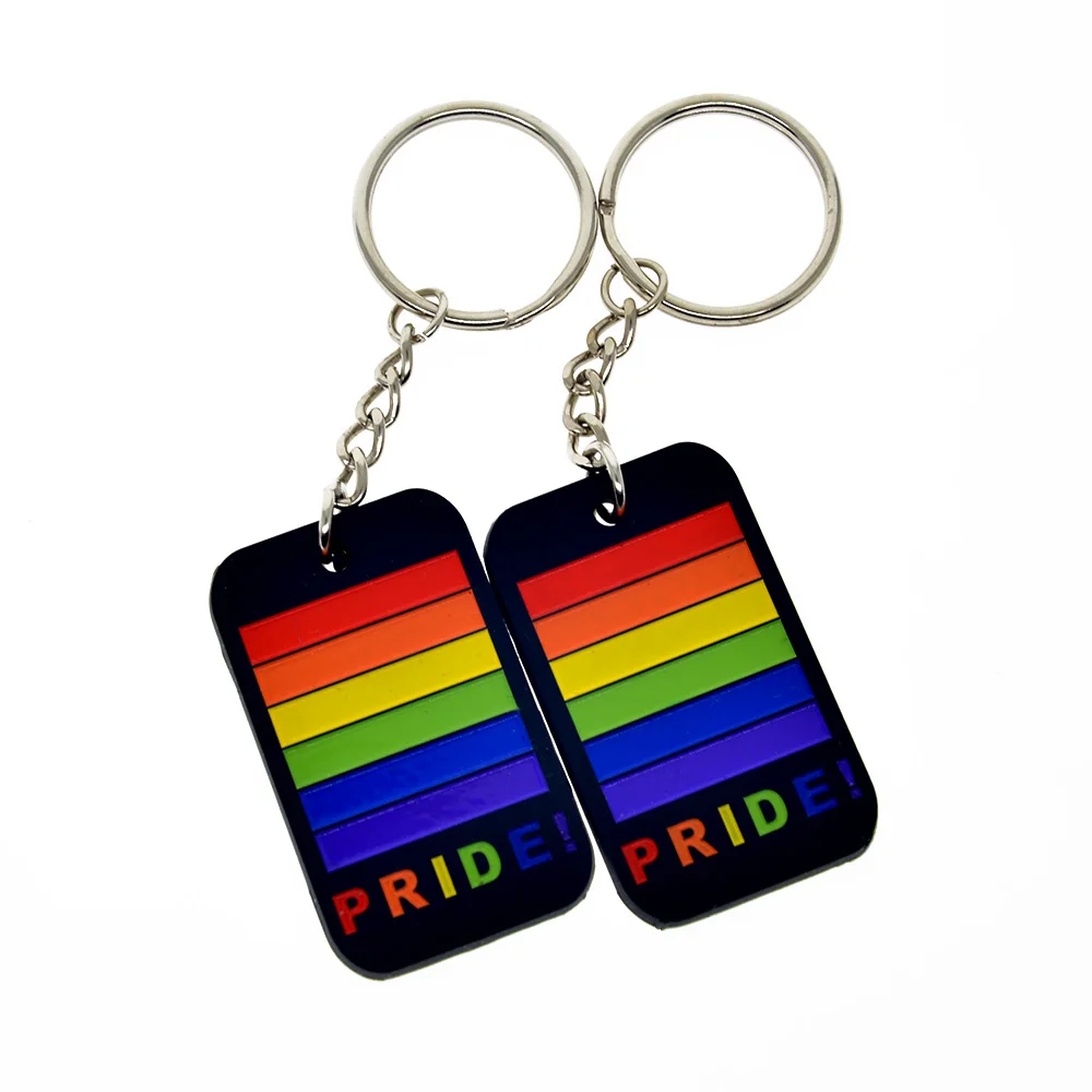 1 шт. силиконовый резиновый брелок OBH с гравировкой радужных цветов|key ring|silicone rubber