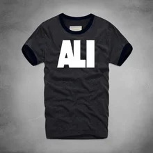 

1 ALI Famous Brand Mens Cotton Summer Short Sleeve T shirt MUHAMMAD ALI T-Shirts Men Fitness Bottom Shirt MMA Champion Tees