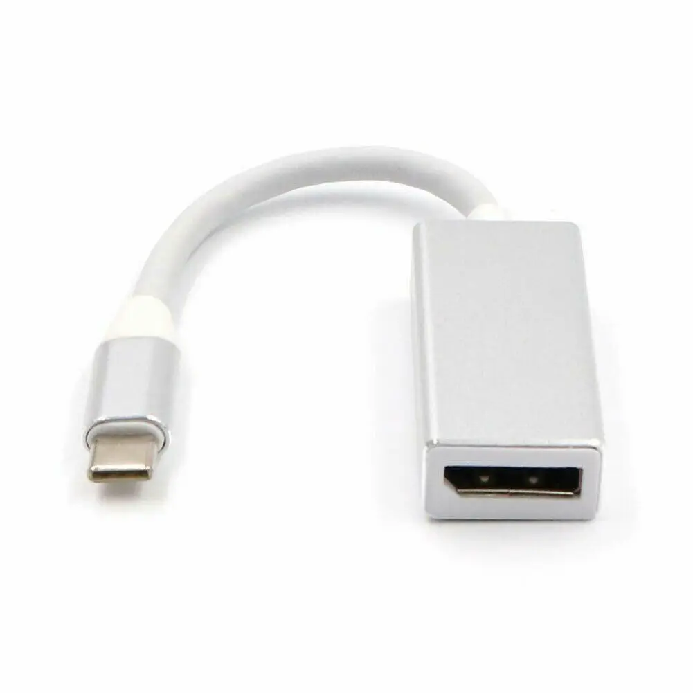 Серебристый Тип C к DisplayPort DP USB Адаптер C 3,1 Для 4 K преобразователь ТВЧ-сигналов мужчин и женщин - Цвет: Серебристый