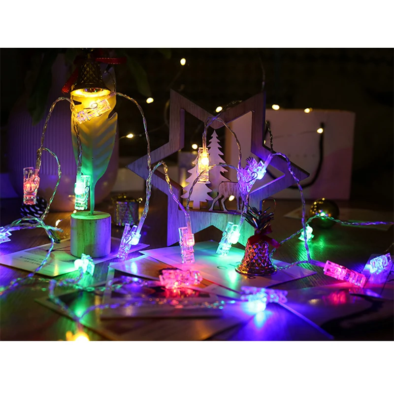 1.5M 10 Lamp Photo Clip LED Battery Box LED Strip Light Wedding Decoration for Home Baby Shower Party Decor despedida de soltera