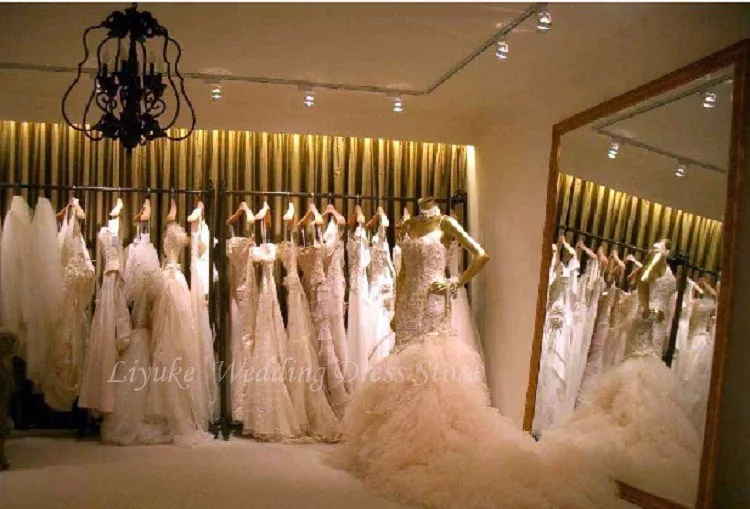 Liyuke бальное платье, свадебное платье,, Кружевная аппликация, круглый вырез, открытая спина, тюль, на заказ