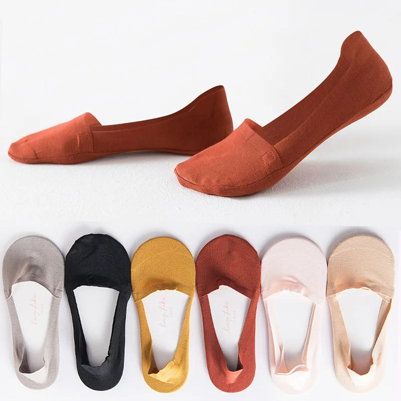 

Cotton Modal Womens Short Invisible Short low cut no show socks non-slip socks Crew Silica Gel Antiskid Color Summer 1 pair