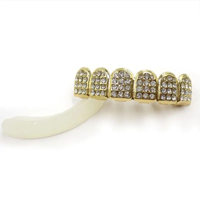 Новые модные золотые и серебряные зубы Grillz Верхняя Нижняя Bling для мужчин и женщин ювелирные изделия