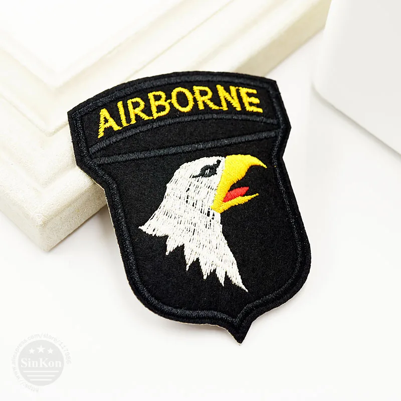 

AIRBORNE 6.5x8.5cm DIY Badge Patches Clothing Cute Cartoon Patch Fabric Sewing Embroidered Applique Jacket Jeans Clothing Badges