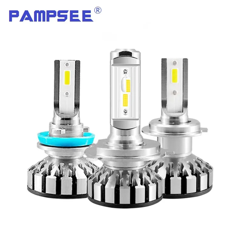 

PAMPSEE Super Bright H1 H3 H4 H7 H11 9005 9006 LED Car Headlight Bulbs with DOB Chip 6000K 50W 9000LM 12V 24V Headlamp Foglight