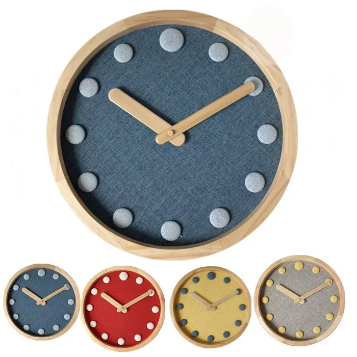 

Simple Wooden Modern Mute Living Room Bedroom Clock Cloth Wall Clock