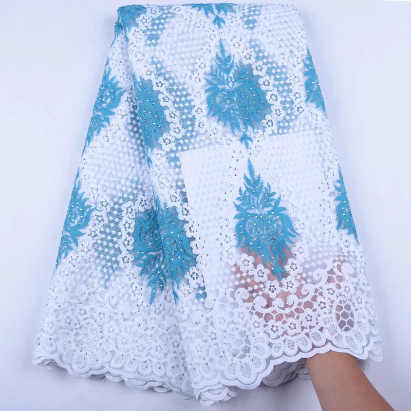 

African French Lace Fabric 2019 High Quality African Tulle Lace Fabric With Stones For Wedding Parties Milk Silk Lace Y1556