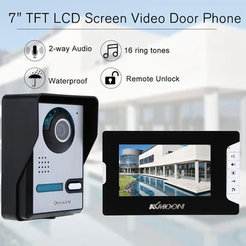 

7" Video Door Phone TFT LCD Screen Unlock IR Night Vision Rainproof Home Security Intercom Speakerphone