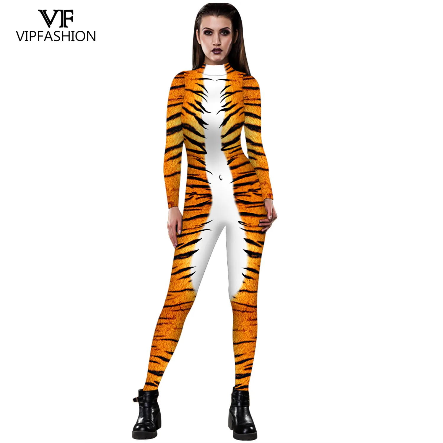 VIP FASHION Halloween Cosplay Costumes Leopard 3D Printing