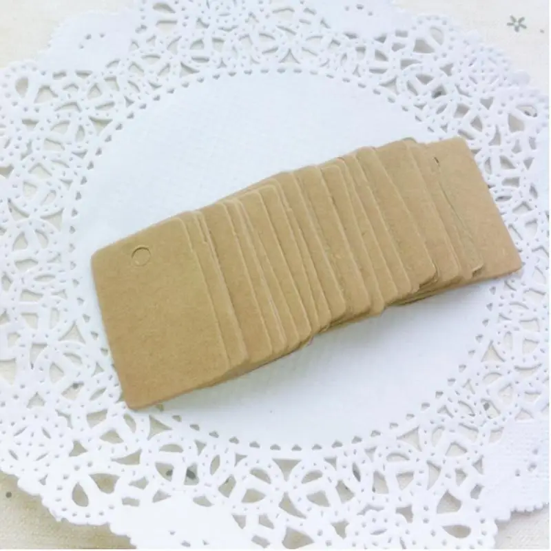 

100Pcs Cardboard Blank price Hang tag Retro Kraft Gift Hang tag 2*3.3cm