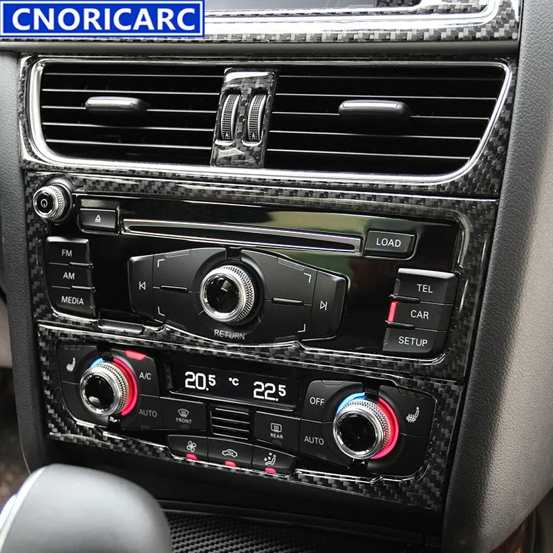 

CNORICARC Interior Middle Control CD Panel Decorative Strip For Audi A4 B8 Q5 Carbon Fiber Car Styling Cover Trim Sticker