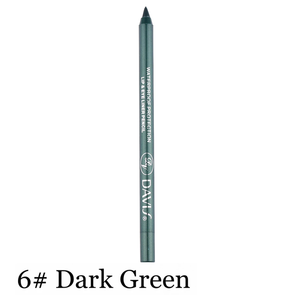 1 шт Цветные Жидкие карандаши для подводки глаз быстросохнущие водонепроницаемые стойкие тонкие подводки для глаз инструменты для макияжа черный/синий/красный/коричневый - Цвет: Dark Green (17)