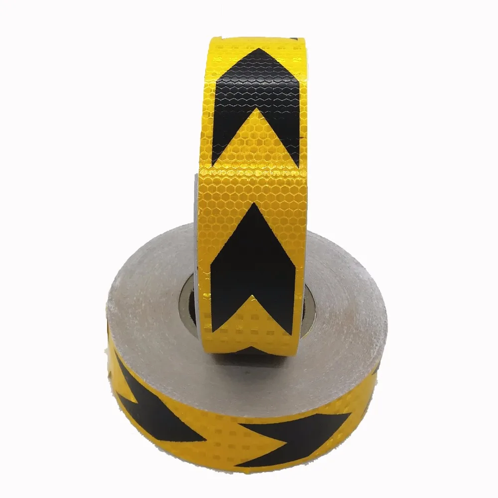

Commercial Grade,Reflective tape sticker for truck,Orange with black arrow printing, truck conspicuity marking tape.5CMx45M
