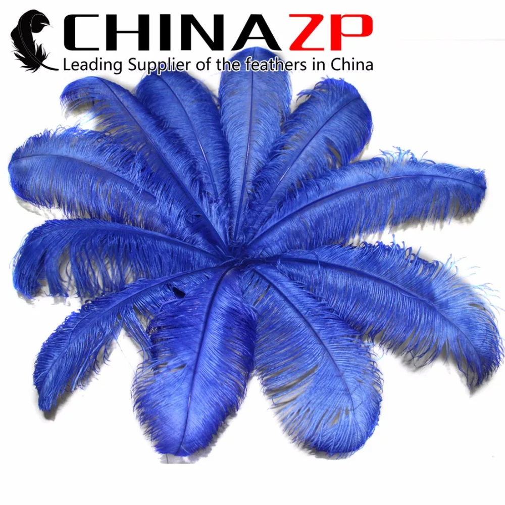 

CHINAZP Factory Large Size 70~75cm (28"~30") 50pcs/lot Top Quality Dyed Royal Blue Ostrich Feathers
