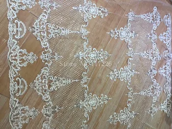

high quality nigerian laces JRB-55126 white african cord lace french net lace fabric with sequins for wedding dress