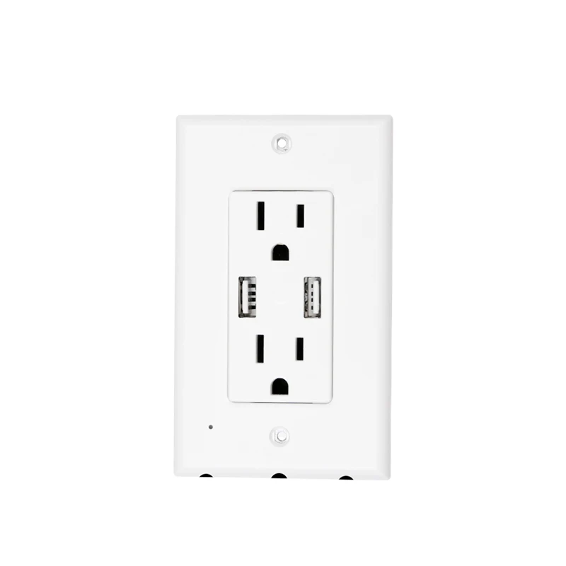 

US Standard Socket,Wall Socket Dual USB Port Power Adapter Outlets Panel Universal Plug,Tamper Resistant Duplex Receptacle