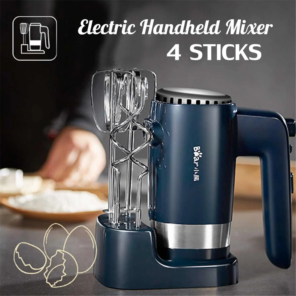 

Handheld Electric Blenders Mixer Whisk Eggs Beater Cake Baking Tools Mixer Batter Beater Kitchen Accessories 300W 220V 10 Speed