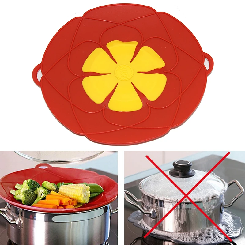 

Lid For The Pan Silicone lid Spill Stopper Cover For Pot Kitchen Accessories Cooking Tools Flower Cookware Kitchen Gadgets