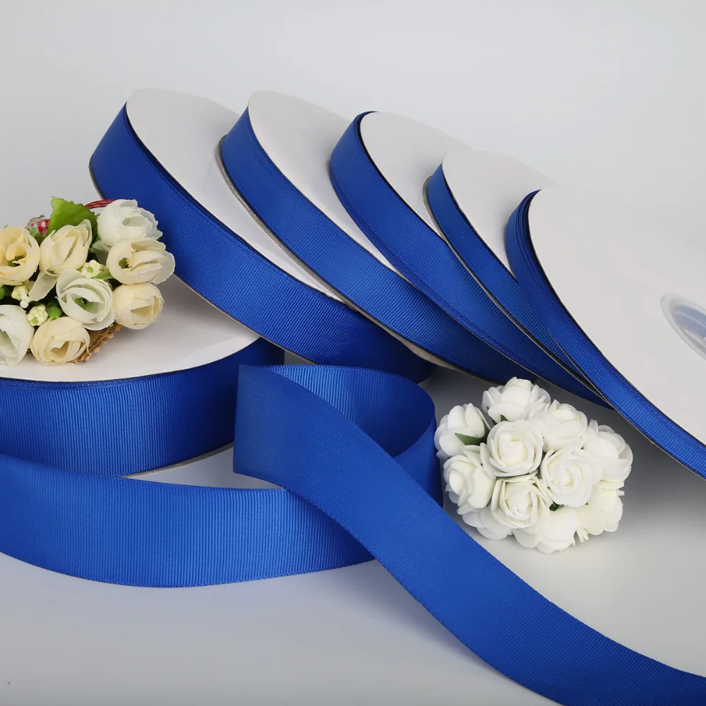 Width 7mm/10mm/15mm/20mm/25mm/38mm Blue Color Grosgrain Ribbon For Wedding Party Decorations ...