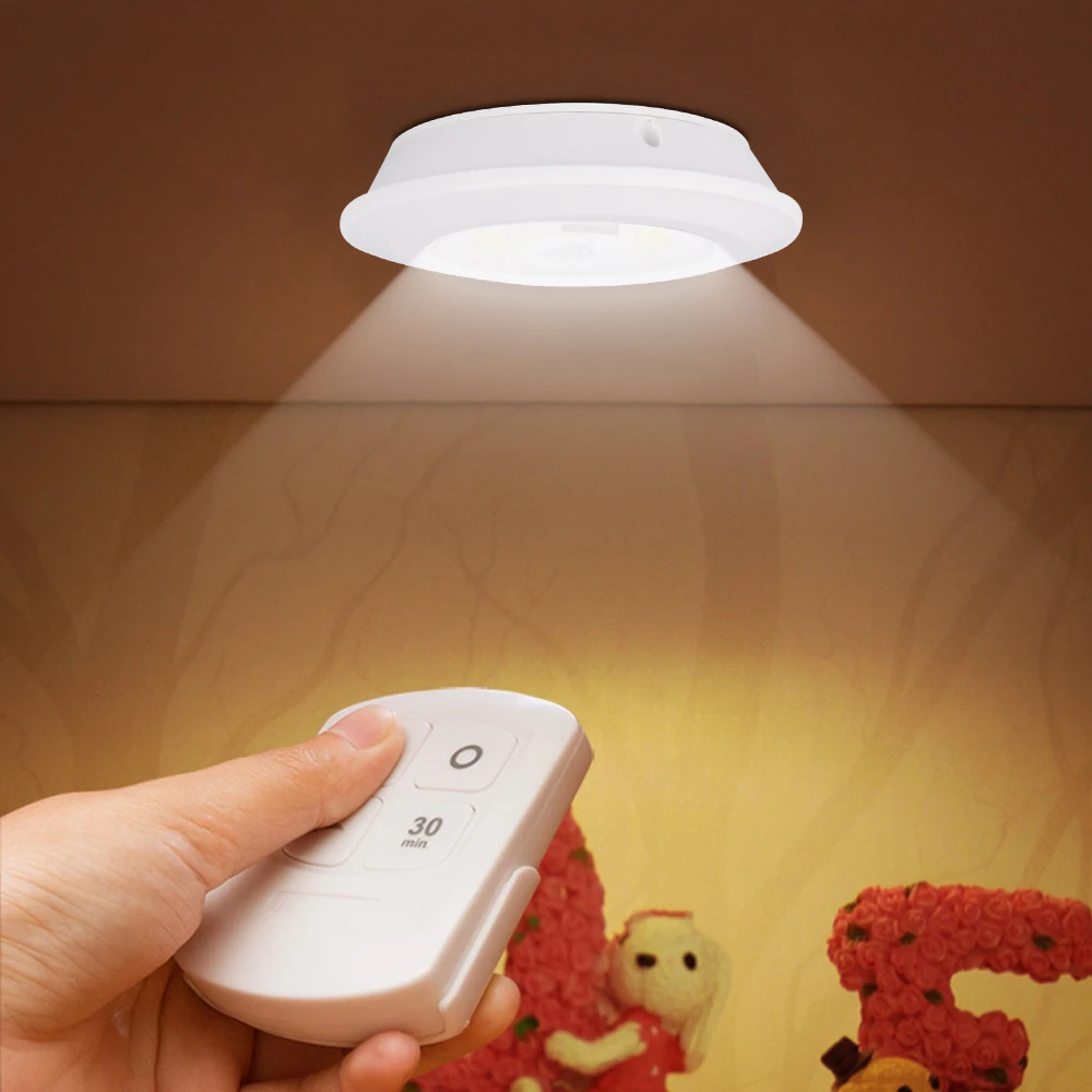 

Wireless Dimmable LED Under Cabinet Light Touch Sensor with Remote Control Time Adjustable LED Closet Lights for Wardrobe Room