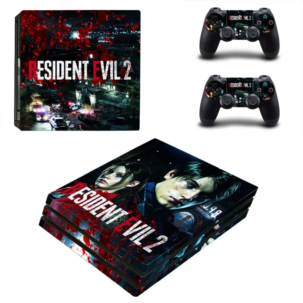 

Game Resident Evil 2 Remake PS4 Pro Skin Sticker Decal for PlayStation 4 Console and 2 Controller PS4 Pro Skin Sticker Vinyl