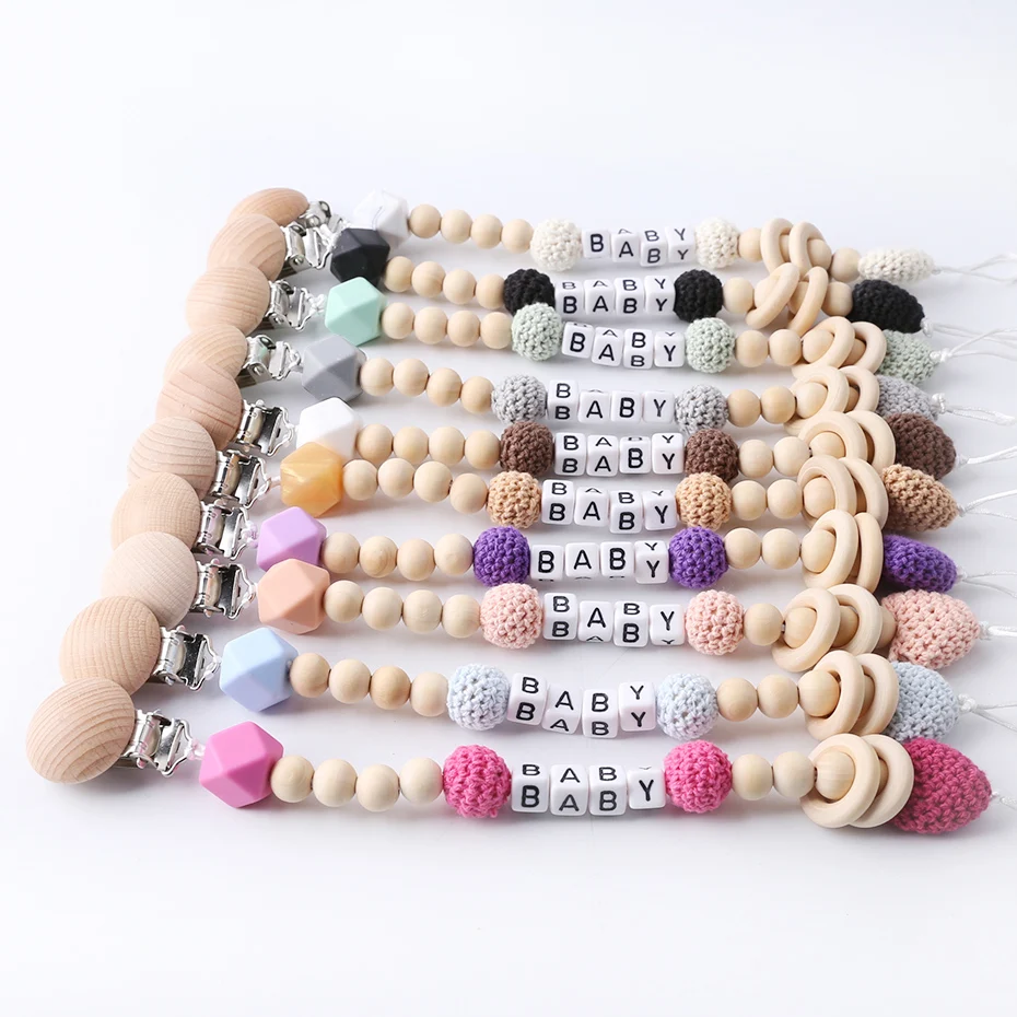1PC Personalised Teether Clip Pink Cute Pacifier Chain Holder Baby Shower Gift Wooden Crochet Beads DIY Crafts Pacifier Clip 1PC Personalised Teether Clip Pink Cute Pacifier Chain Holder Baby Shower Gift Wooden Crochet Beads DIY Crafts Pacifier Clip