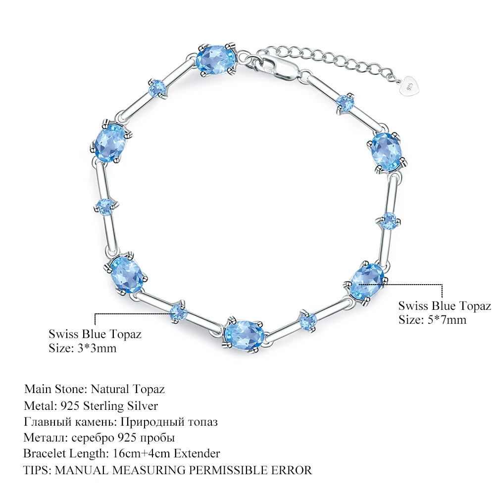 Natural Blue Topaz Bracelet Precious Stone Bracelet from Black Diamonds New  York