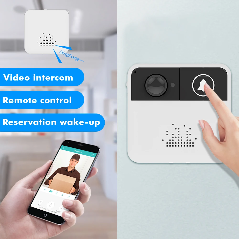 SDETER Wireless Intercom Door Bell Wifi Doorbell Video Camera Two Way Audio Night Vision APP Control