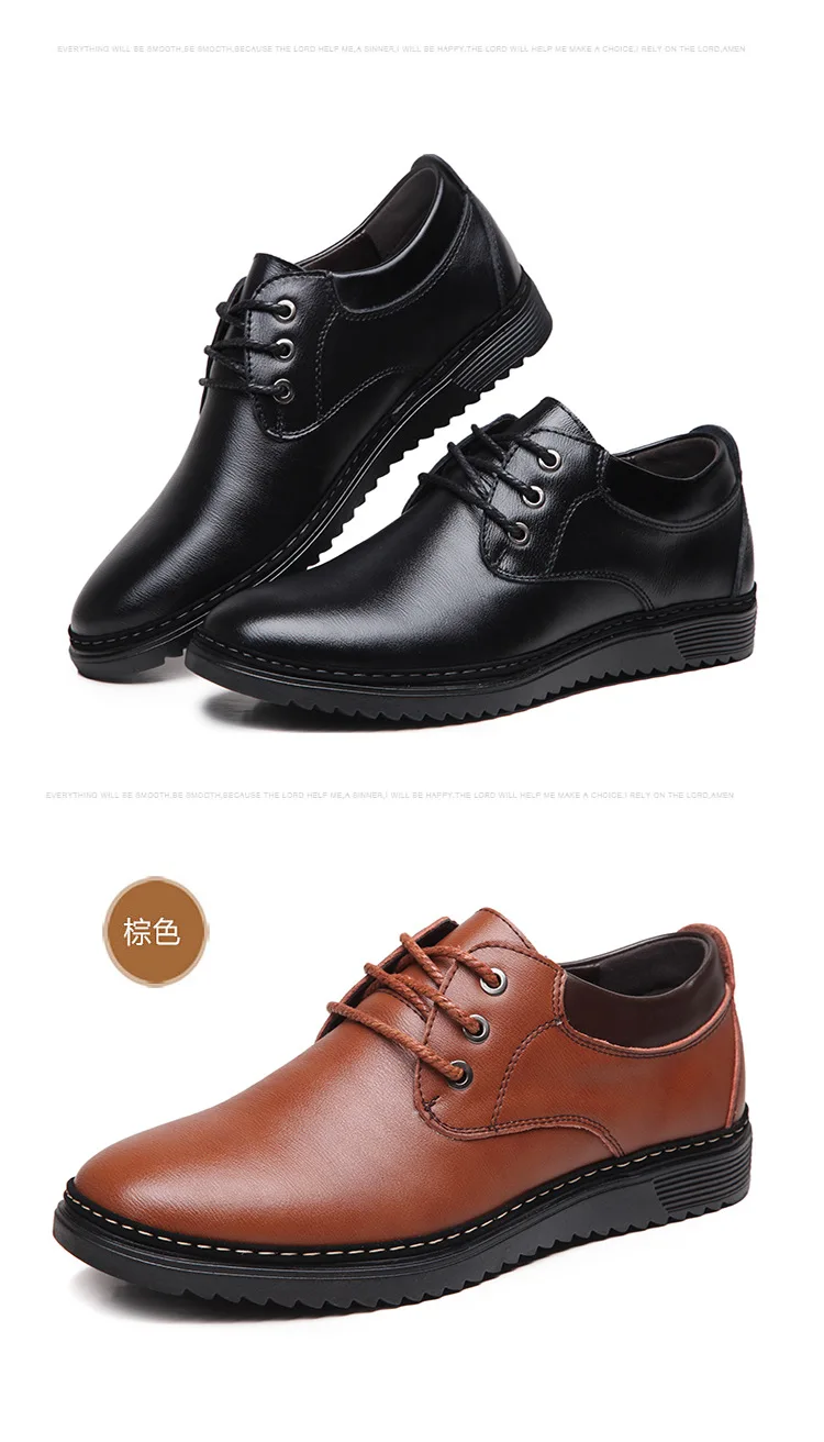 New Men Casual Genuine Leather Shoes Fashion Breathable Men's Formal Shoes Lace-up Flat for Men Shoes Zapatos De Hombre