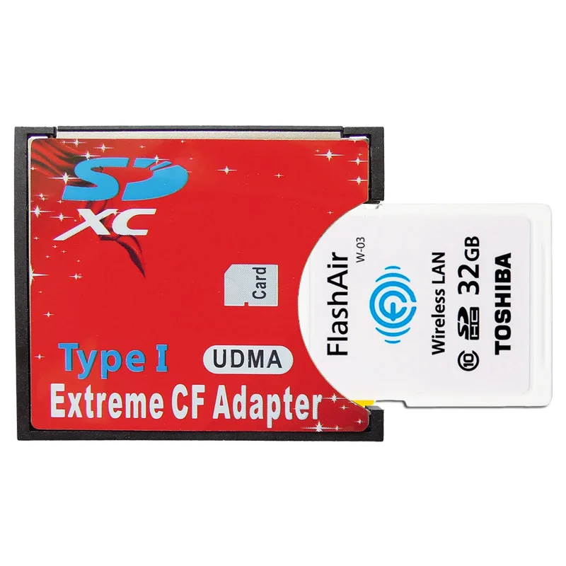 100% Оригинал Toshiba Flash Air 16 ГБ 32 wifi SD карта класса 10 беспроводная памяти + sd для CF карты