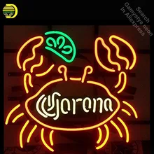 Corona Краб неоновая вывеска стеклянная трубка неоновые огни фирменный логотип Отдых Кофе окна профессиональный Знаковый рекламный знак вывеска мотеля