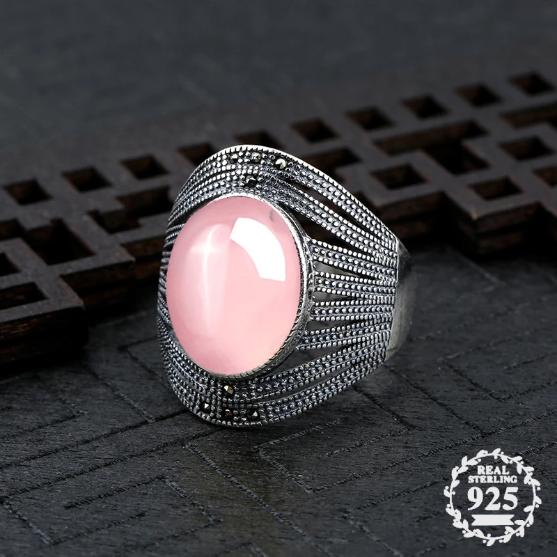 10*14 мм не подделка S925 стерлингового серебра Австралия рубиновые кольца преувеличенные кольца высшего класса Литва Ретро халцедон