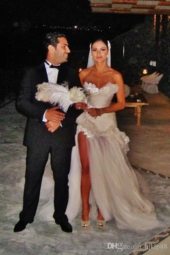 2015 Sexy Maison Yeya Mermaid Wedding Dresses Donia Samir Ghanem Wedding Sweetheart Beaded Applique Ruffled Side Split Ruffled T Applique Font Dress Up Santa Clausdress Clothes For Babies Aliexpress