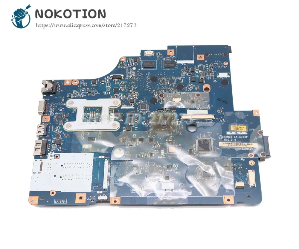 NOKOTION для lenovo G565 Z565 Материнская плата ноутбука NAWE6 LA-5754P Socket S1 DDR3 HD5340 GPU основная плата