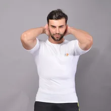 Высокое качество, компрессионные рубашки, спортивные колготки, футболки для спортзала, облегающая фитнес-одежда, мужская футболка, мужские рубашки