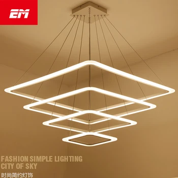 

Led Ceiling Lights Modern Acrylic Square Led Hanging Lamp AC90-260V Home Lighting Indoor Kitchen Ceiling Light Fixture ZZX0006