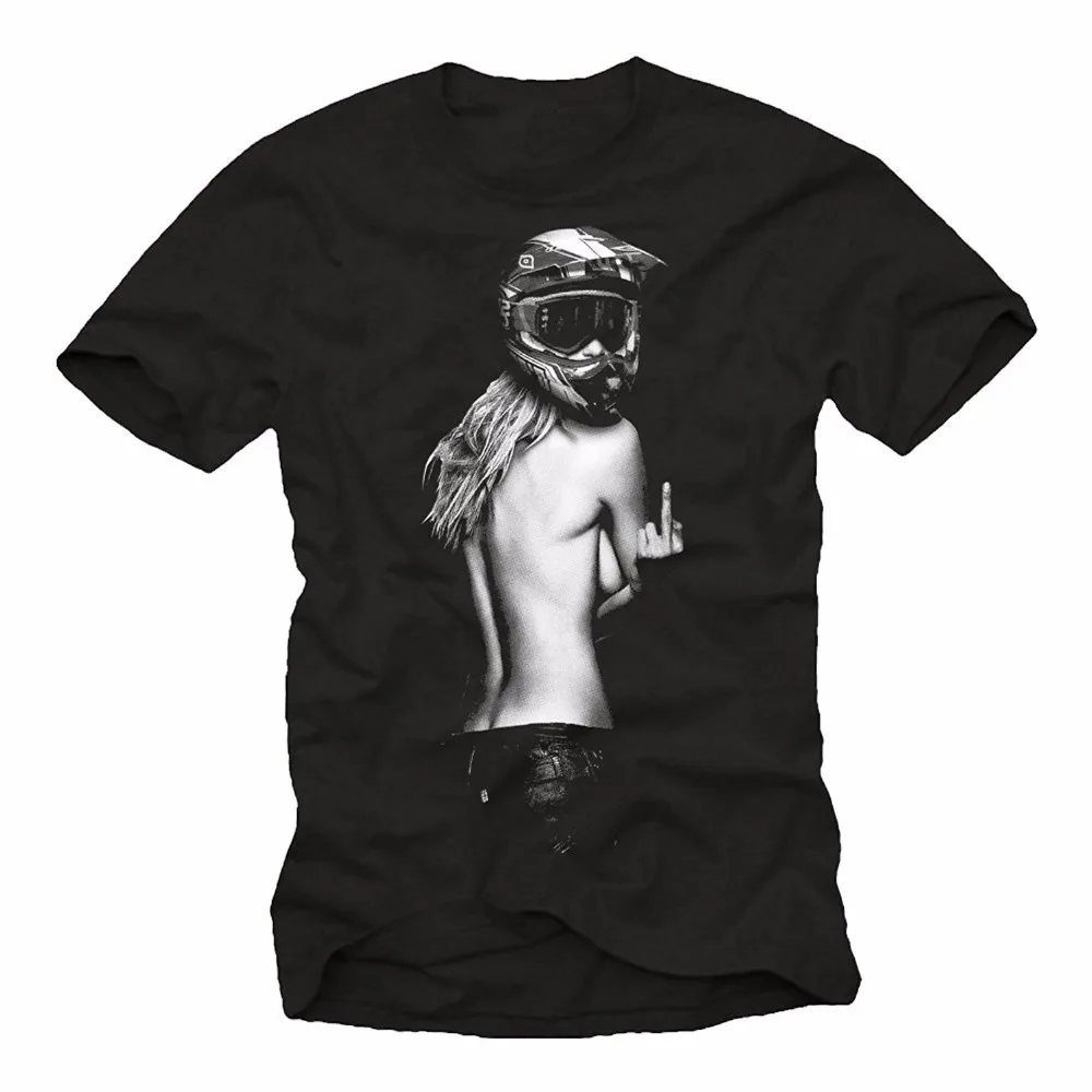 

Male Best Selling T Shirt O-Neck Oversize Style Tee Shirts Styles Men's Clothing Motorcycle T-Shirt - Girl with Motocross Helmet