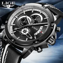2018 LIGE Men Watches Fashion Chronograph Male Top Brand Luxury Quartz Watch Men Waterproof Sport Watch Relogio Masculino Clock sinobi luminous pointer mens watches top brand luxury chronograph quartz watch men sport waterproof clock male relogio masculino