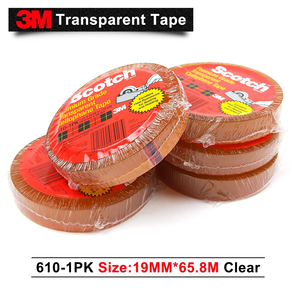 Прозрачная лента для сотового телефона 3 м 610 1PK 19 мм * 65 8 м|tape tape|3m scotch tapetape transparent |