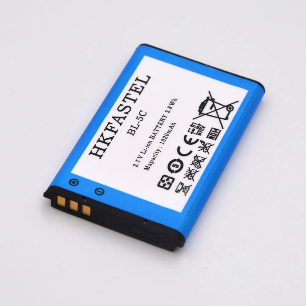 

HKFASTEL BL-5C BL 5C Mobile Phone Battery For Nokia 3120 3555 3650 3660 3610 Fold 5130 XpressMusic 6030 6085 6086 6230 6230i