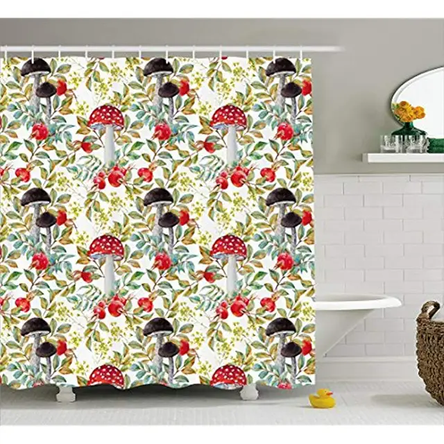 nature inspired shower curtains traditional vixm watercolor shower curtain hand drawn dogrose and mushrooms autumn leaves berries amantias nature inspired fabric nature inspired shower curtains traditional vixm watercolor shower curtain hand drawn dogrose and mushrooms autumn leaves berries amantias nature inspired fabric