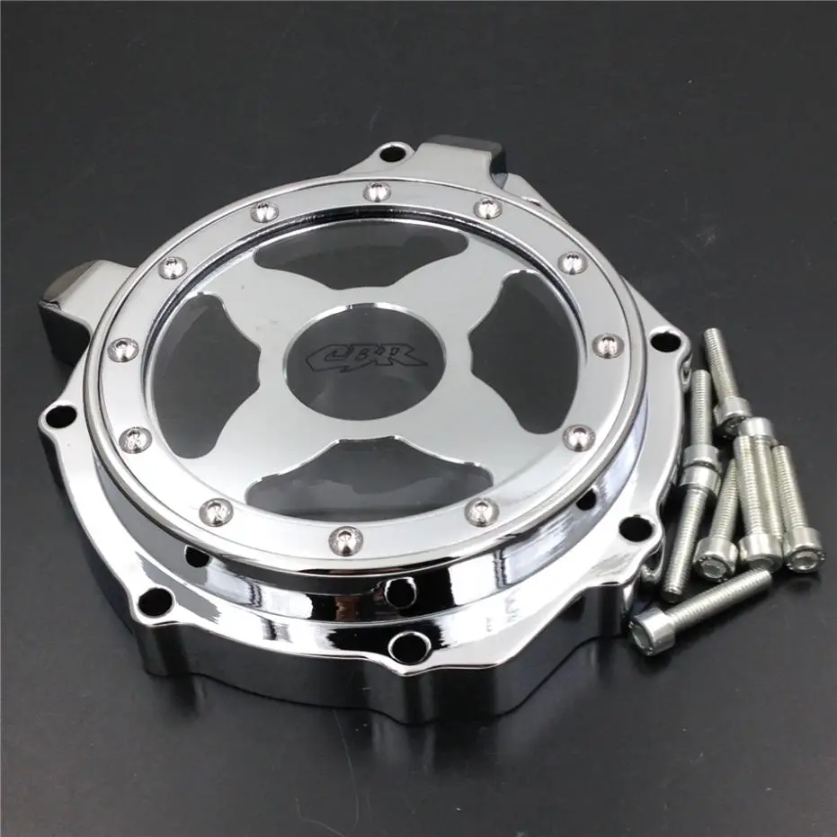 Для мотоцикла Honda CBR1000RR 2004-2007 двигателя статора крышка видеть сквозь хром левый Для мотоцикла Honda CBR1000RR 2004-2007 двигателя статора крышка видеть сквозь хром левый