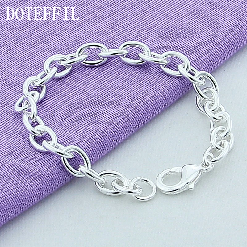 DOTEFFIL модные ювелирные изделия браслет креветка Пряжка грубая 925 серебряный цвет браслет B145