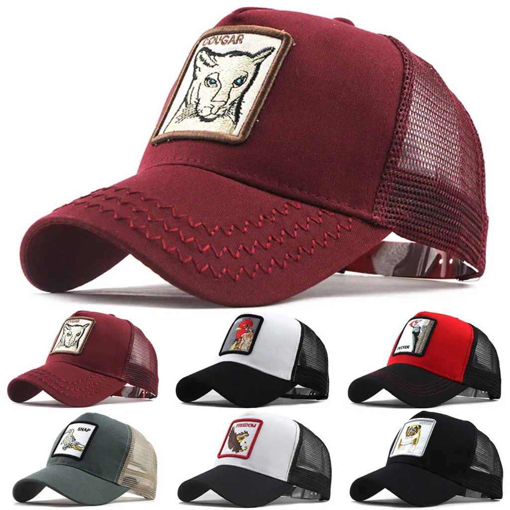 Модная бейсболка женская мужская летняя кепка мужская шляпа унисекс уличная хлопковая кепка Животные Вышитые регулируемые пляжные шляпы