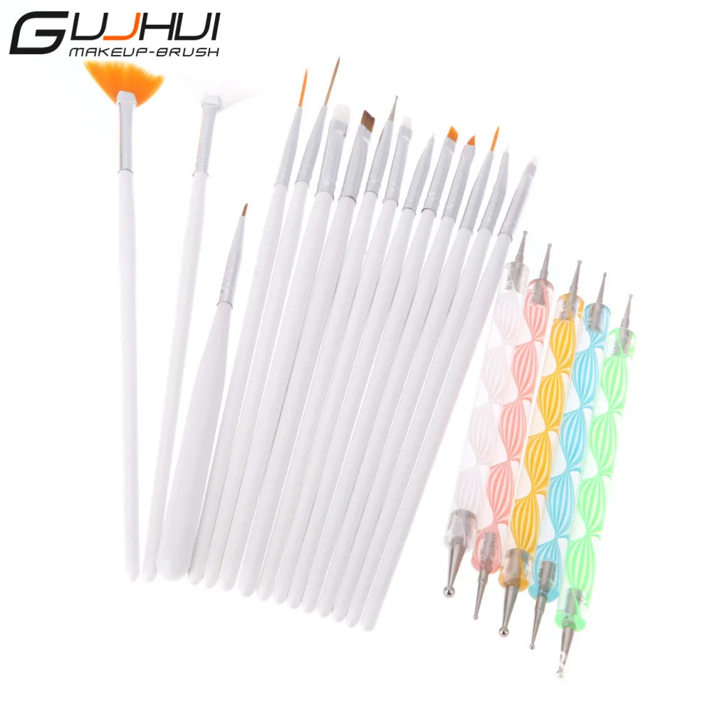 

20pcs/set Art Design Painting Tool Pen Polish Brush Set Kit Professional Nail Brushes Styling Nail Art Tools Free Shipping
