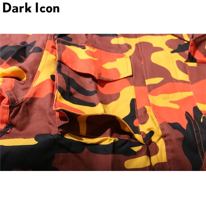 Мужская камуфляжная куртка DARK ICON с отложным воротником и кулиской на талии осень